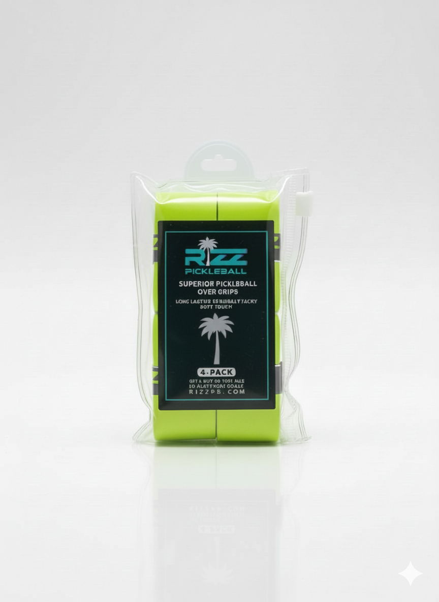 RIZZ GRIPS 4 PACK TACKY - NEON GREEN