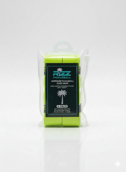 RIZZ GRIPS 4 PACK TACKY - NEON GREEN