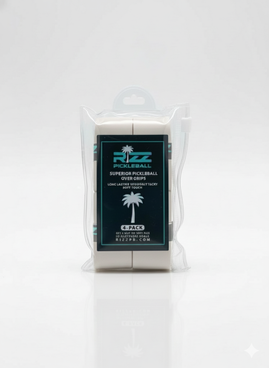 RIZZ GRIPS 4 PACK TACKY - WHITE