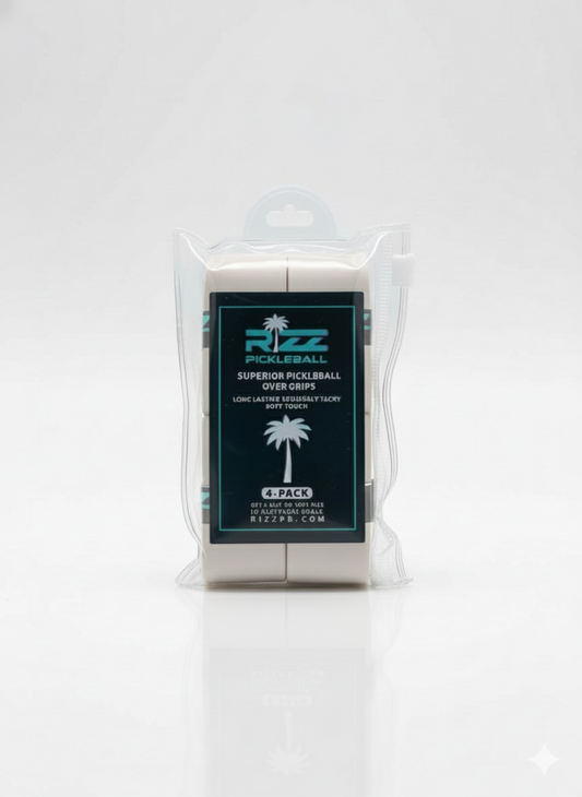 RIZZ GRIPS 4 PACK TACKY - WHITE